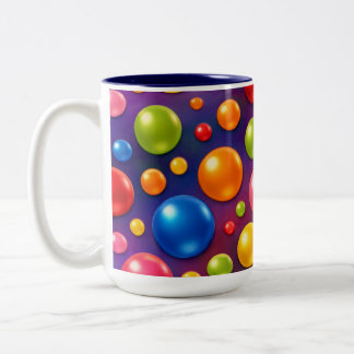 groovy polka dots  Two-Tone coffee mug