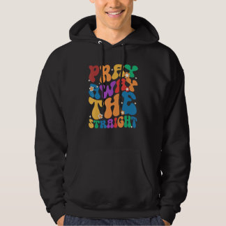 Groovy Pray Away The Straight LGBT  Pride Month Hoodie