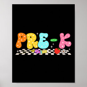 Groovy Pre-k Back To School First Day Of School Bo Poster