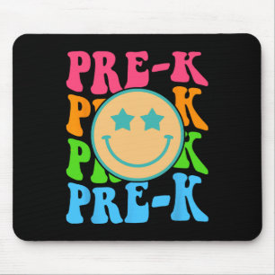 Groovy Pre-K Vibes Face Retro Teachers Kids Back T Mouse Mat