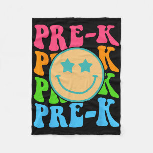 Groovy Pre-k Vibes Face Retro Teachers Kids Byck T Fleece Blanket