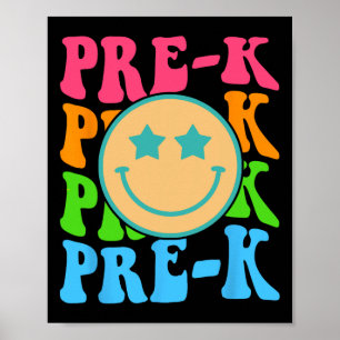 Groovy Pre-k Vibes Face Retro Teachers Kids Byck T Poster