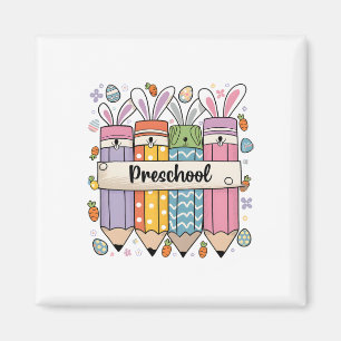 Groovy Preschool Teacher Easter Bunny Teaching Eas Magnet