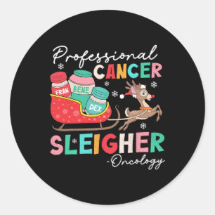 Groovy Professional Cancer Sleigher Oncology Nurse Classic Round Sticker