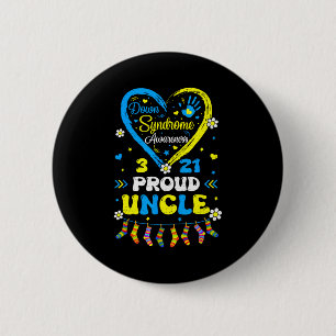 Groovy Proud Down Syndrome Uncle Awareness Matchin 6 Cm Round Badge