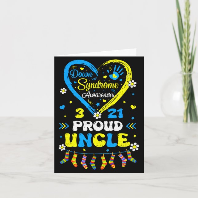 Groovy Proud Down Syndrome Uncle Awareness Matchin Card (Front)