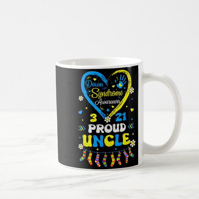 Groovy Proud Down Syndrome Uncle Awareness Matchin Coffee Mug (Right)