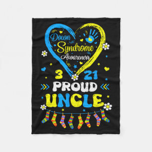 Groovy Proud Down Syndrome Uncle Awareness Matchin Fleece Blanket