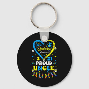 Groovy Proud Down Syndrome Uncle Awareness Matchin Key Ring