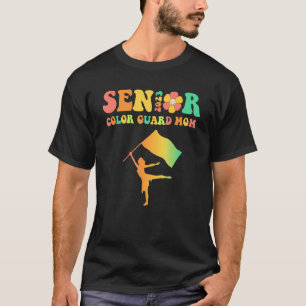 Groovy Proud Mom of a Color Guard Senior 2023 T-Shirt