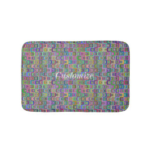 Groovy psychedelic hippie-style Thunder_Cove Bath Mat