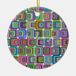 Groovy psychedelic hippie-style Thunder_Cove Ceramic Tree Decoration