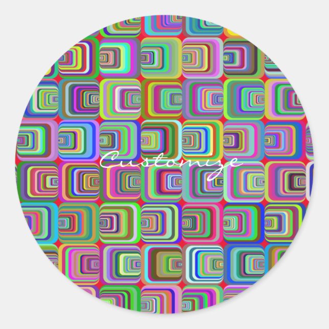 Groovy psychedelic hippie-style Thunder_Cove Classic Round Sticker (Front)