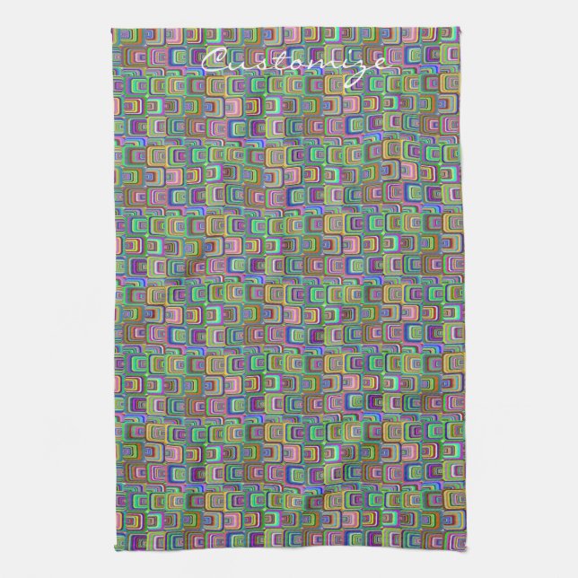 Groovy psychedelic hippie-style Thunder_Cove  Tea Towel (Vertical)