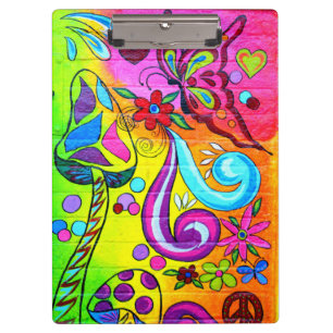 groovy psychedelic magic mushroom clipboard