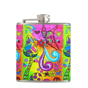 groovy psychedelic magic mushroom flask