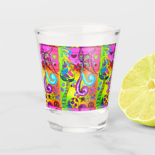 Groovy psychedelic magic mushrooms Thunder_Cove Shot Glass