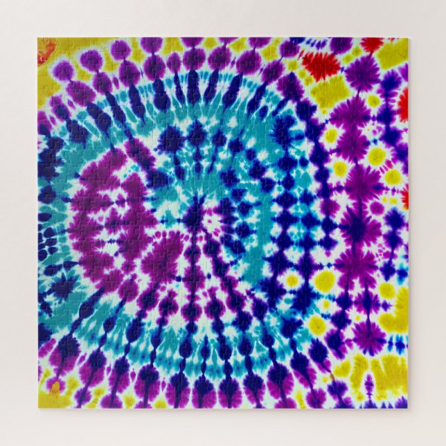 Groovy Psychedelic Spiral Tie Dye Batik Art  Jigsaw Puzzle (Vertical)