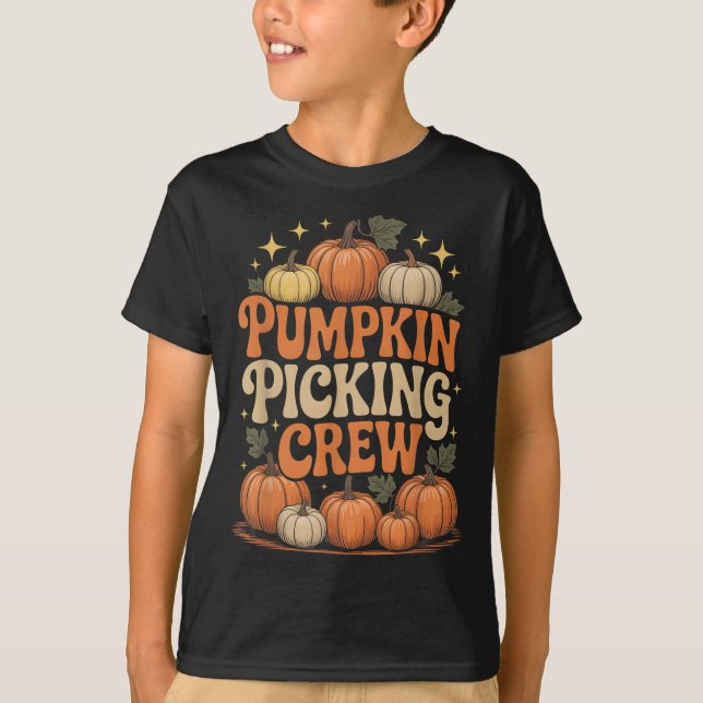 Groovy Pumpkin Cking Crew Matching Family Autumn F T-Shirt (Front)