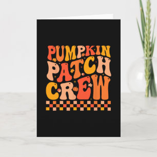 Groovy Pumpkin Patch Crew Fall Vibes Autumn Thanks Card