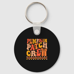 Groovy Pumpkin Patch Crew Fall Vibes Autumn Thanks Key Ring