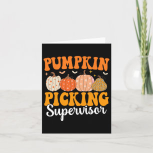 Groovy Pumpkin Picking Supervisor Matching Family  Card
