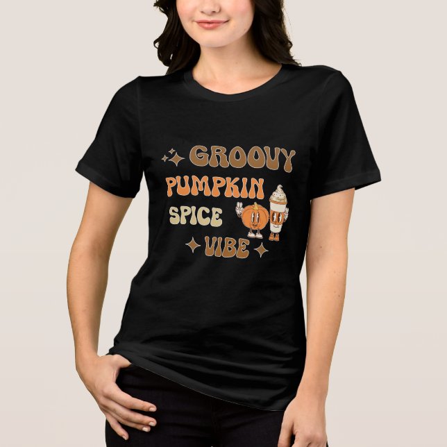 Groovy Pumpkin Spice Vibe Tri-Blend Shirt (Front)