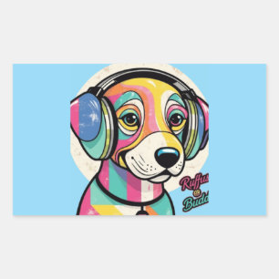 Groovy Puppy Rectangular Sticker