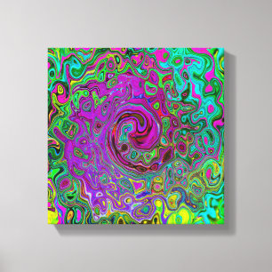 Groovy Purple Abstract Retro Liquid Swirl Canvas Print