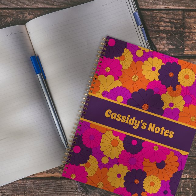 Groovy Purple and Pink Hippie Flower Power Notebook (Creator Uploaded)