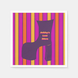 Groovy Purple Disco Bachelorette Party Napkin
