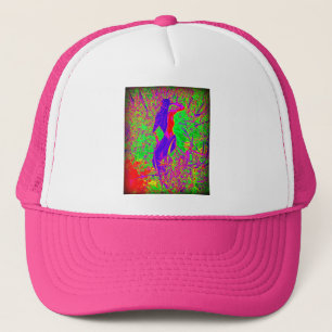 groovy purple hippie mermaid trucker hat