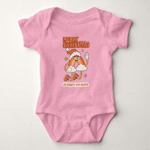 Groovy Rainbow Christmas - Be Bright and Merry Baby Bodysuit