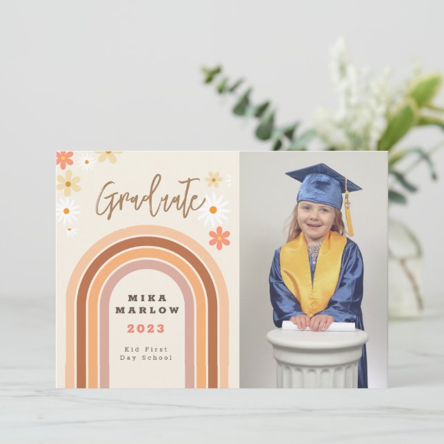 Groovy Rainbow Graduation Announcement (Standing Front)