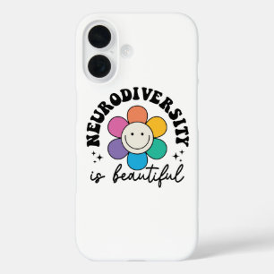 Groovy Rainbow Smiley Flower Neurodiversity iPhone 16 Case