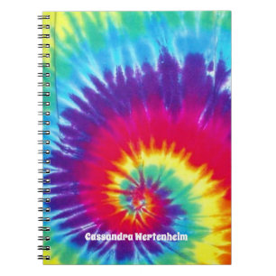 Groovy Rainbow Tie-Dye Hippie Notebook