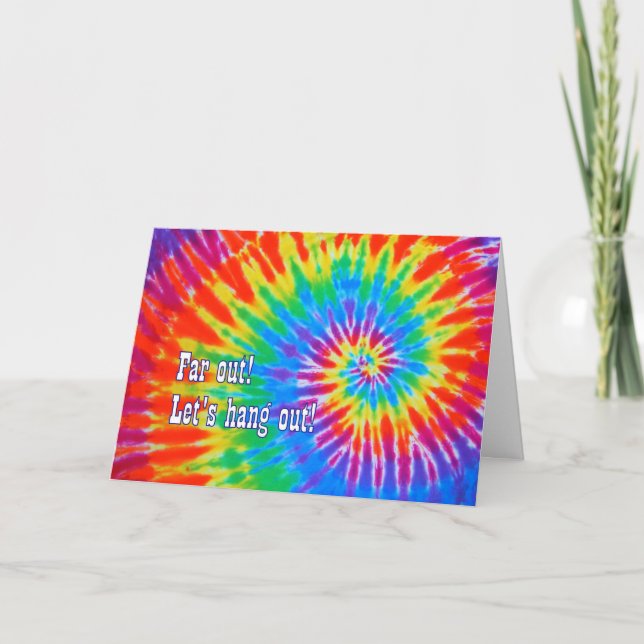 Groovy Rainbow Tie-Dye Party Invitation (Front)