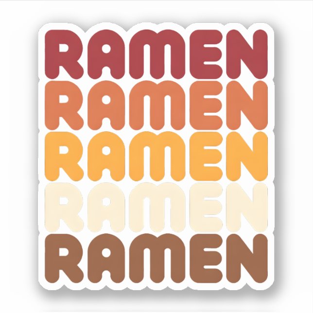 Groovy Ramen Noodle Lover Warm Gradient Retro Food (Front)