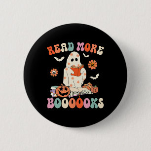 Groovy Read More Books Cute Ghost Boo Funny Hallow 6 Cm Round Badge