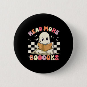 Groovy Read More Books Cute Ghost Boo Funny Hallow 6 Cm Round Badge