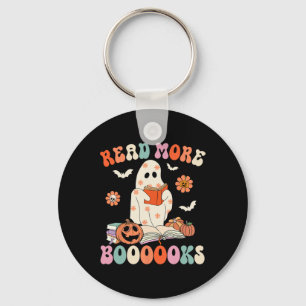 Groovy Read More Books Cute Ghost Boo Funny Hallow Key Ring