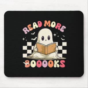 Groovy Read More Books Cute Ghost Boo Funny Hallow Mouse Mat