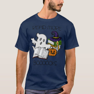 Groovy Read More Books Cute Ghost Boo Funny Hallow T-Shirt