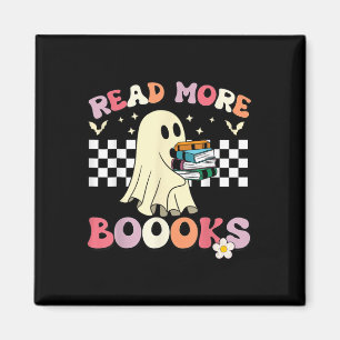 Groovy Read More Books Cute Ghost Boo Funny Kids H Magnet