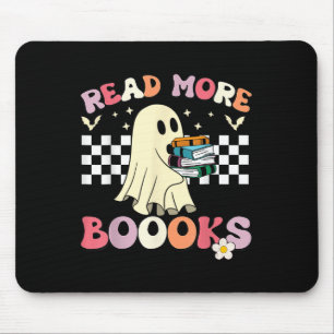 Groovy Read More Books Cute Ghost Boo Funny Kids H Mouse Mat