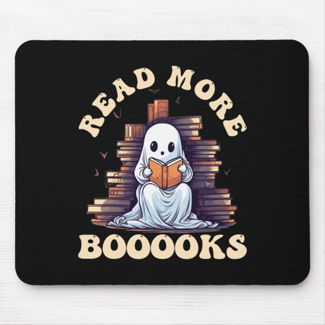 Groovy Read More Books Cute Ghost Funny Teacher Ha Mouse Mat (Front)