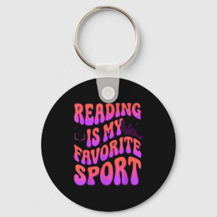 Groovy reading is favourite sport funny book lover key ring