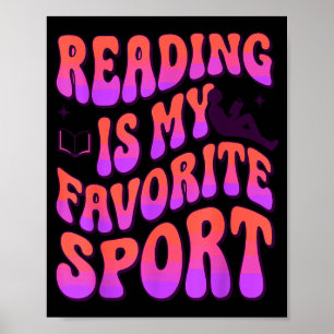 Groovy reading is favourite sport funny book lover poster