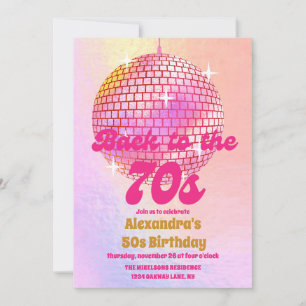 Groovy Retro 50th Let's Disco Birthday Party Invitation