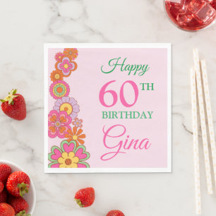 Groovy Retro 60s Hippie  Napkin